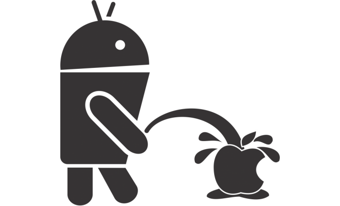 Maskot Android Kencing Di Atas Logo Apple Di Google Maps