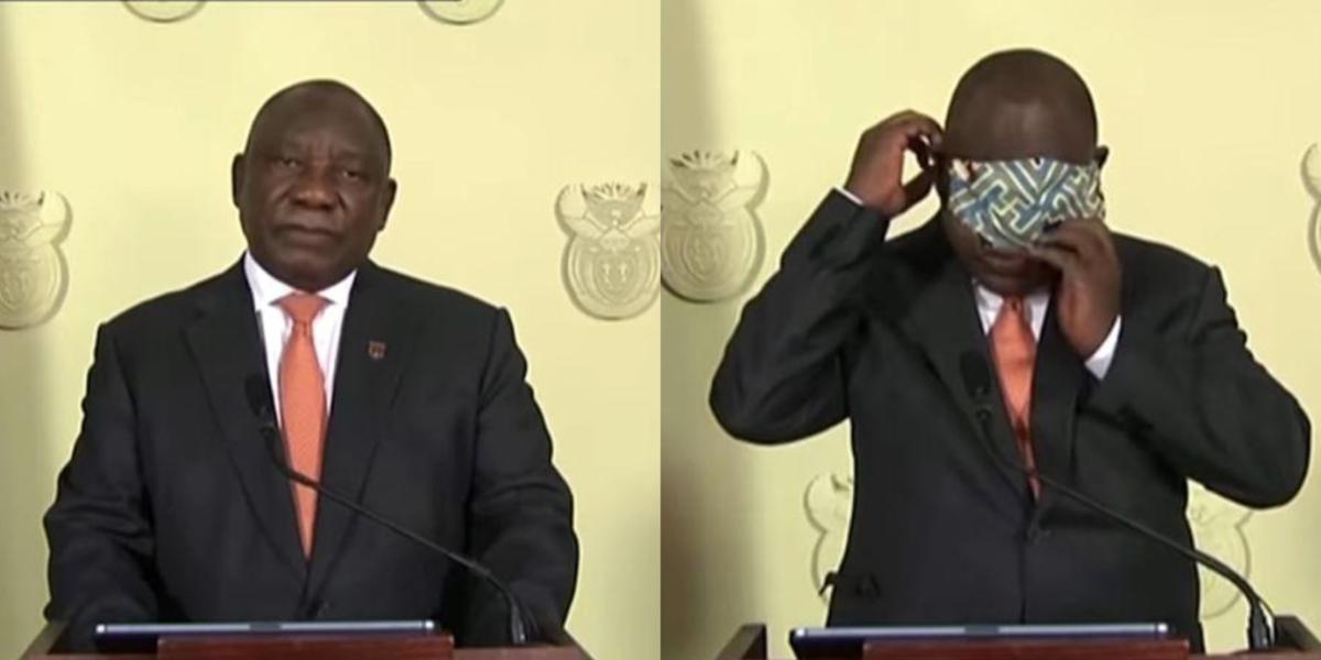 Pakai 'Face Mask' Sehingga Tertutup Mata, Presiden Afrika Selatan Jadi Bahan Jenaka Netizen