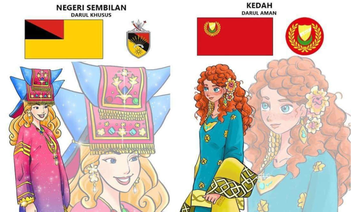 Gabungkan Watak Disney Bersama Busana Tradisional Setiap Negeri, Karya Gadis Ini Curi Tumpuan Ramai