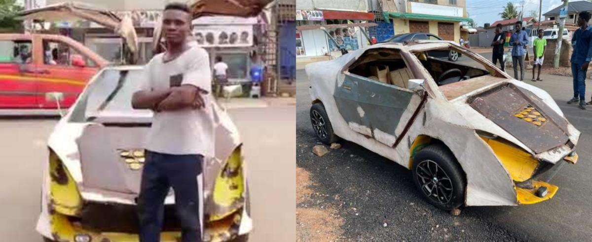 Pemuda Ini Digelar 'Elon Musk Of Ghana' Selepas Hasilkan Kereta Daripada Bahan Terbuang