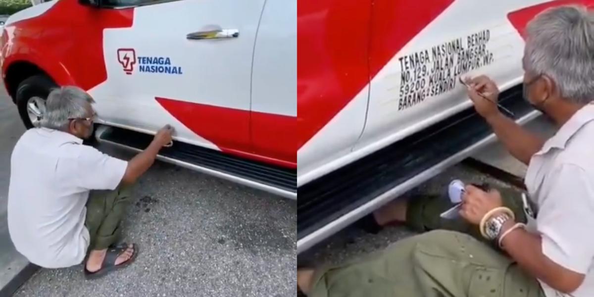 Netizen Terkejut Tulisan Pada Pintu Kenderaan Rupanya Ditulis Dengan Tangan