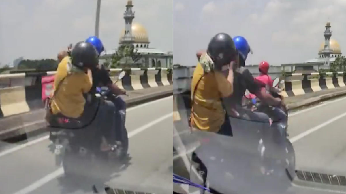 ‘Ingat Punching Bag Ke?’- Lelaki Siku Wanita 2 Kali Sambil Menunggang Motosikal Buat Netizen Bengang