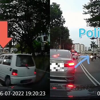 Netizen Puas Hati Pemandu Kancil Kena Tahan Selepas Potong Barisan Di Hadapan Polis
