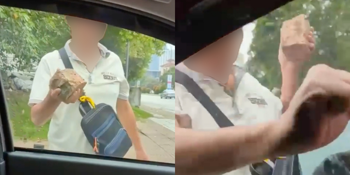 Cuba Buat Khianat Pecahkan Cermin Kereta, Polis Cari 'Uncle' Pegang Batu Bata