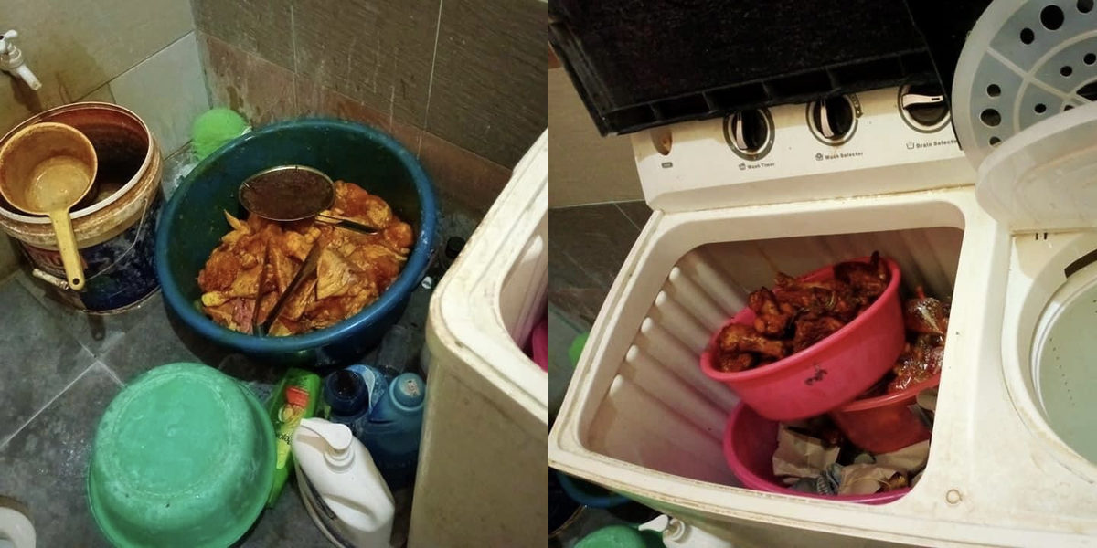 Demi Pelanggan Tak Puasa, Wanita Sanggup Sorok Nasi Dan Lauk Dalam Tandas, Mesin Basuh