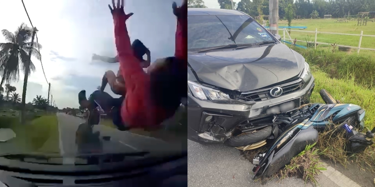 Netizen Kecam Pemandu Langgar Motosikal Dari Belakang, Dakwa Mengantuk Jadi Punca Kemalangan