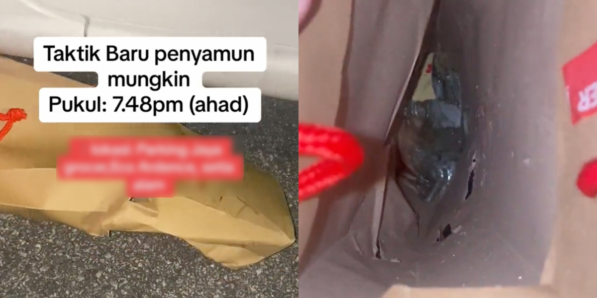 Bungkusan Bawah Kereta Penuh Serpihan Kaca, Taktik Baharu Bocorkan Tayar Raih Perhatian Netizen