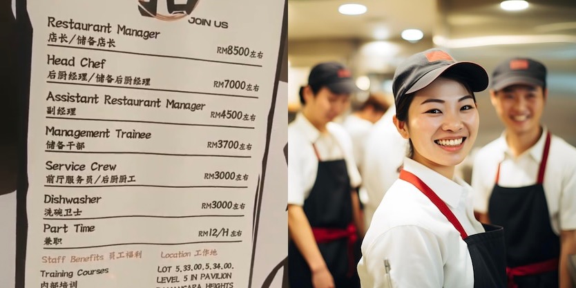Netizen Terkejut Lihat Gaji Untuk Pengurus Di Sebuah Restoran Tempatan Mencecah RM8,500