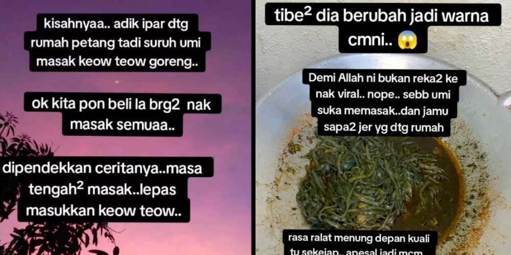 Wanita Terkejut Masakan Tiba-Tiba Jadi Hitam, Netizen Dakwa Ada Orang Cuba Sihir