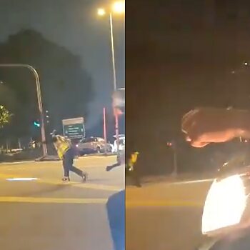 Macam Tengok Orang Berlakon, Rider Selamba Duduk Tepi Semasa Polis Tembak Penjenayah