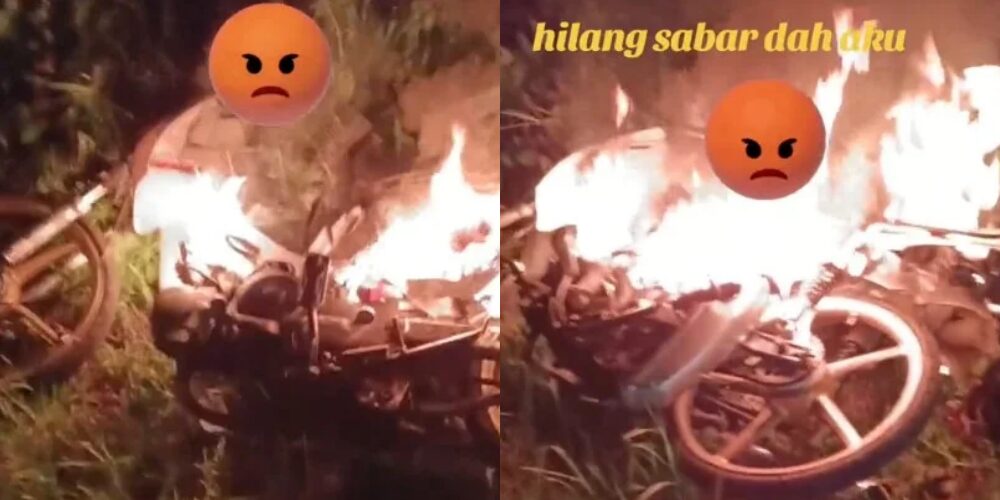 Bapa Bakar Motosikal Demi Selamatkan Anak Dari Merempit