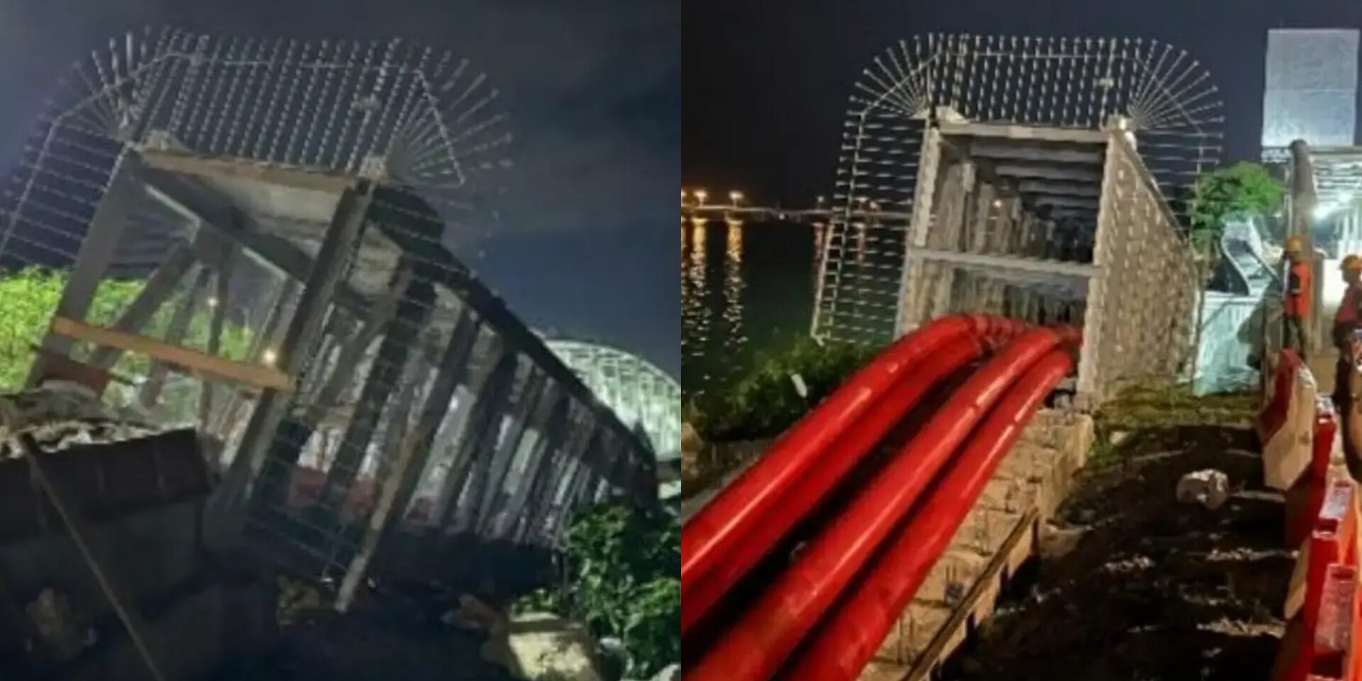 Tak Dapat Tampung Berat, Jambatan Kabel Runtuh