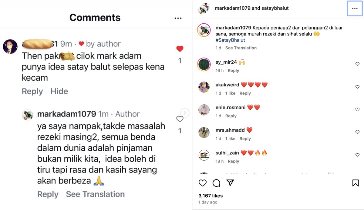 Peniaga Lain Ciplak Idea Sate Bhalut, Mark Adam Anggap Rezeki Hanya Pinjaman 2 Sate bhalut