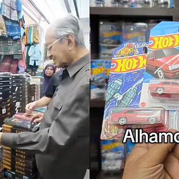 Budak Lelaki 'Borong' Tandatangan Tun Mahathir Untuk Hot Wheels Proton Saga