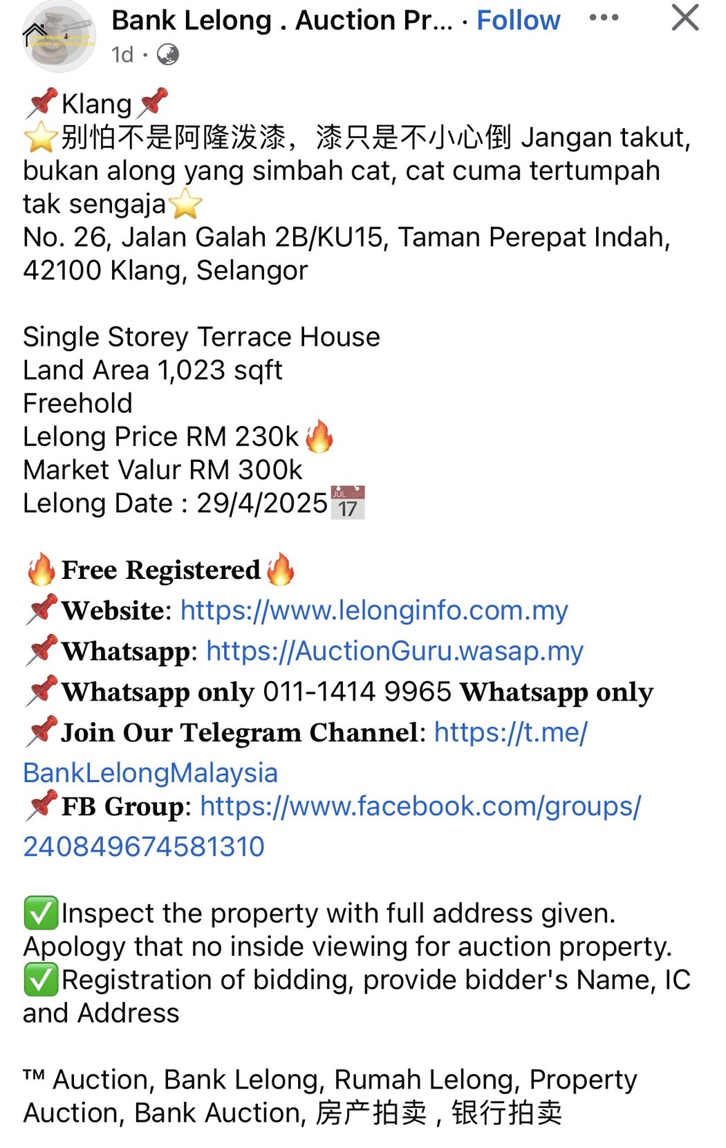 ‘Cuma Cat Tertumpah Je’ - Siaran Iklan Rumah Lelong Ini Buat Ramai Geli Hati 2 Rumah