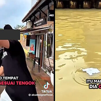 Netizen Kecam Influencer Buang Sampah Dalam Sungai Melaka Secara Terang Terangan
