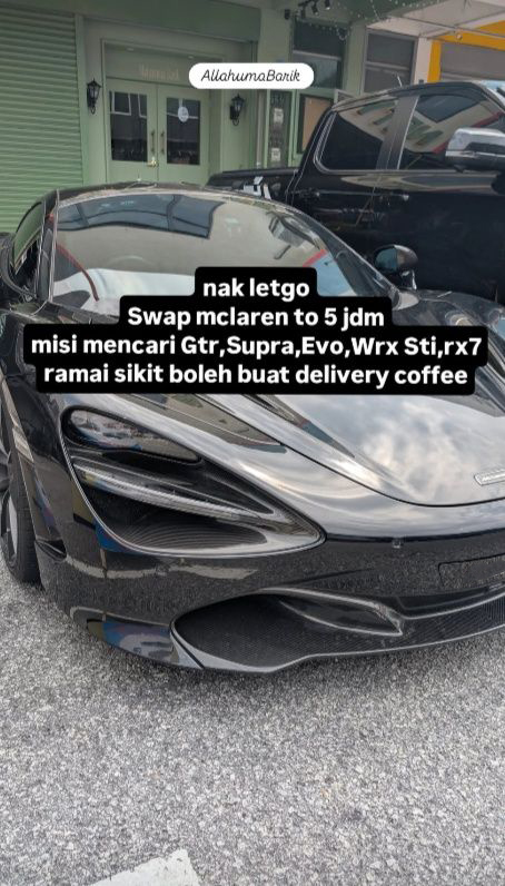 Nak Mudahkan 'Delivery', Peniaga Kopi Ini Mahu 'Swap' McLaren Dengan 5 Kereta JDM 2 Nak Mudahkan 'Delivery', Peniaga Kopi Ini Mahu 'Swap' McLaren Dengan 5 Kereta JDM
