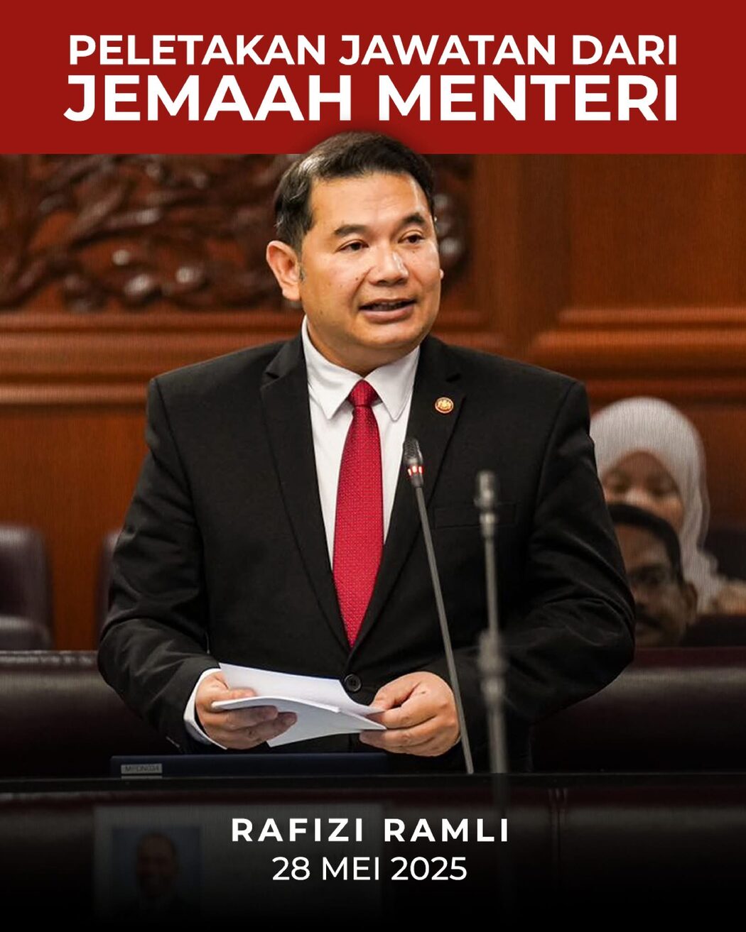 Rafizi Letak Jawatan Menteri Ekonomi