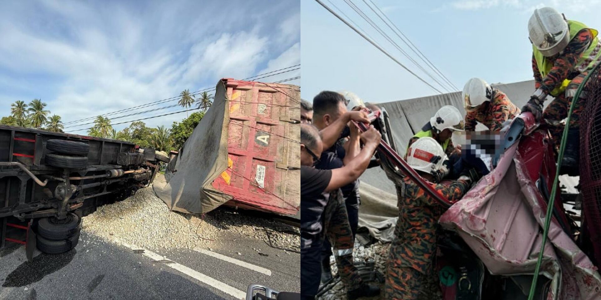 8 Anggota FRU Maut Kemalangan Dengan Lori Bawa Batu