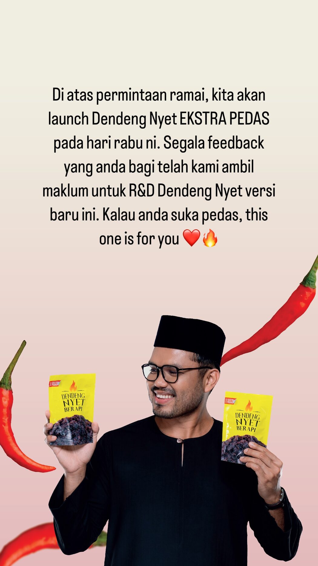 'Berkali Ganda Lebih Pedas, Rasa Lebih Kick' – Khairul Aming Lancar Dendeng 'Ekstra' Pedas 2 'Berkali Ganda Lebih Pedas, Rasa Lebih Kick' – Khairul Aming Lancar Dendeng 'Ekstra' Pedas