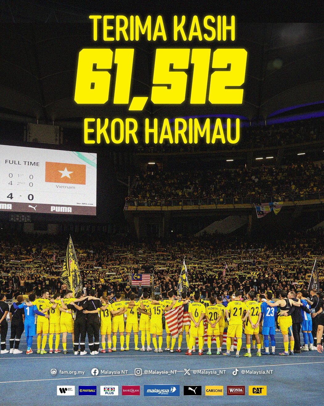 Presiden FAM: Terima Kasih Tunku Mahkota Ismail, Ini Permulaan Positif Untuk Harimau Malaya 3 FAM