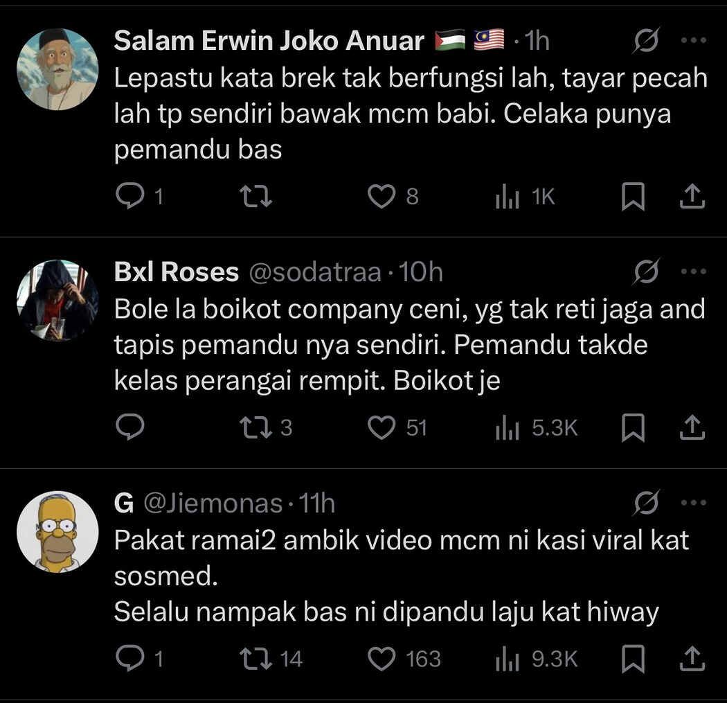 Pemandu Bas Bawa Macam Orang Gila Dan Tayang Isyarat Lucah Undang Kecaman 2 Bas