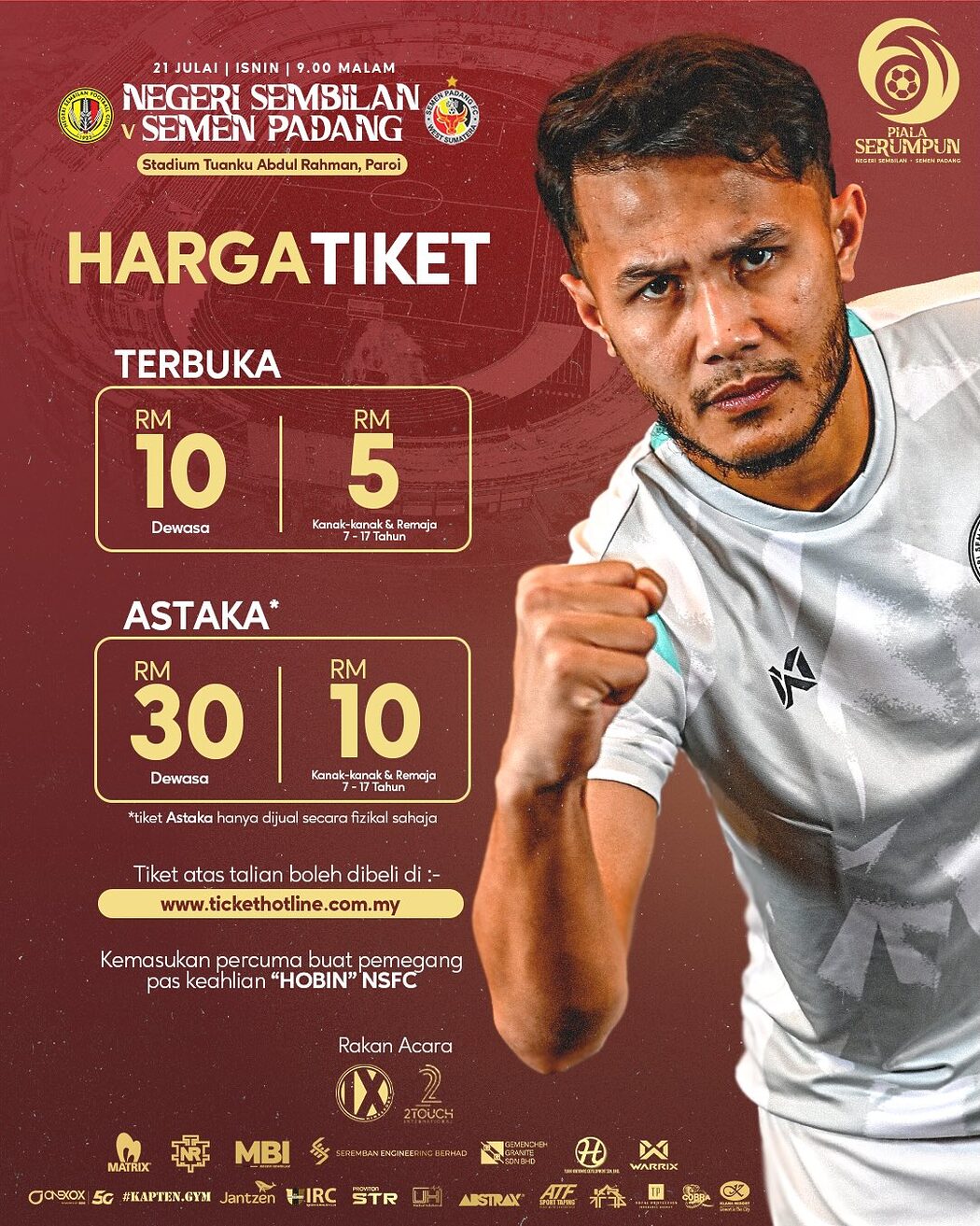 Piala Serumpun 2025: Negeri Sembilan & Semen Padang Bakal Berentap di Paroi 3 Piala Serumpun