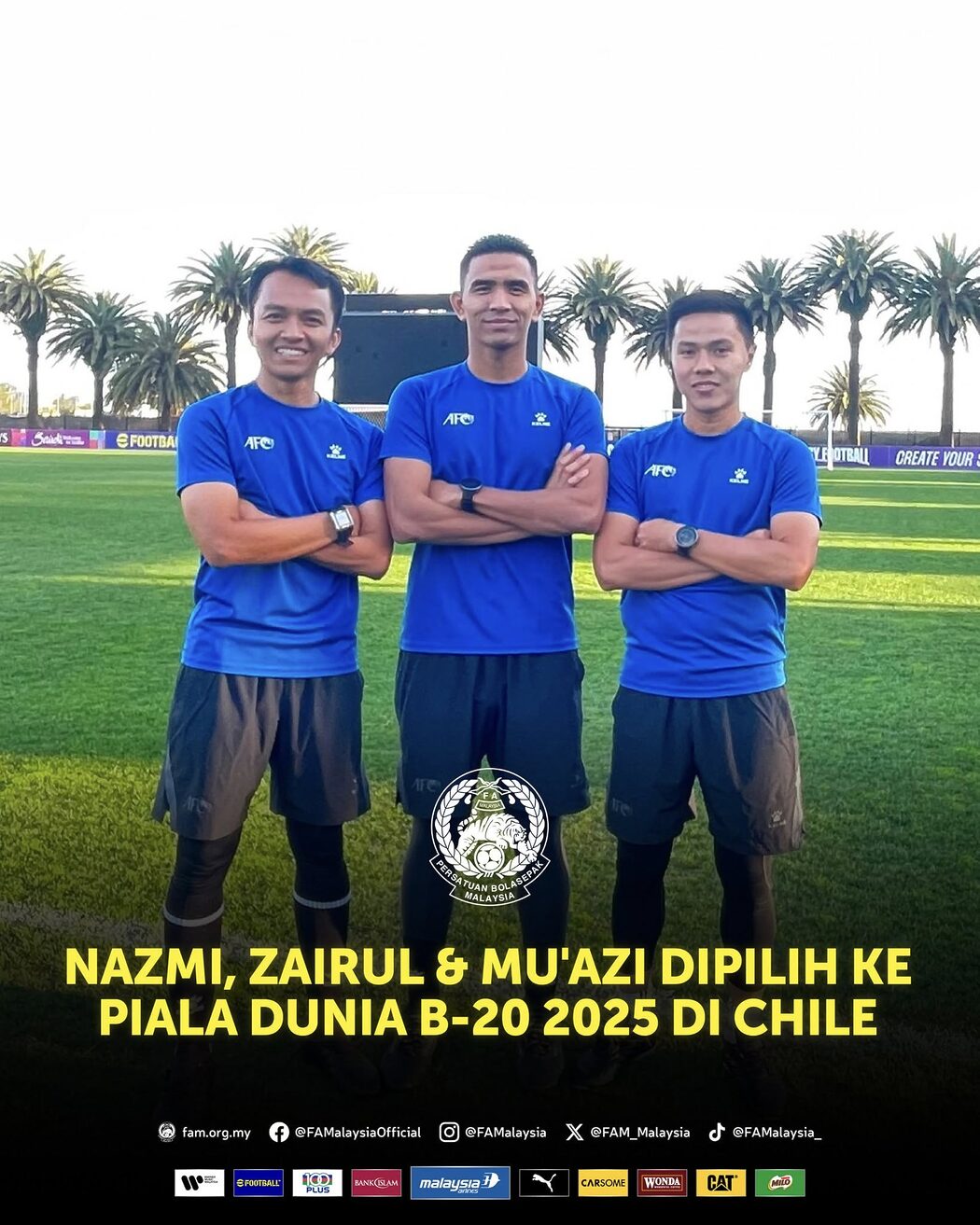 Trio Pengadil Malaysia Dipilih Mengadili Aksi Piala Dunia B-20 2025 Di Chile 2 Pengadil Malaysia