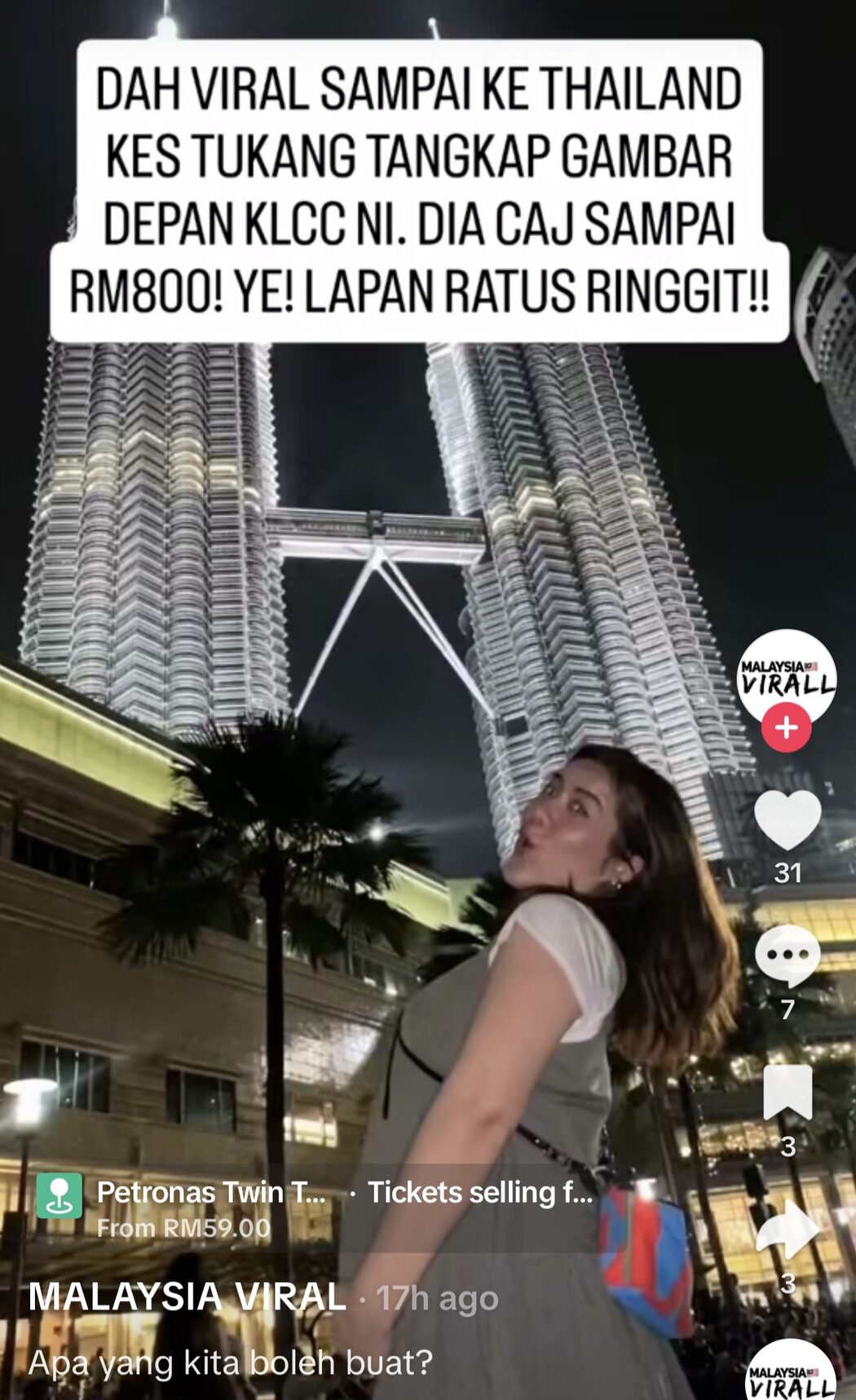 Pelancong Thailand Kena 'Paw' Lebih RM800 Dengan 'Jurugambar' KLCC 2 Thailand
