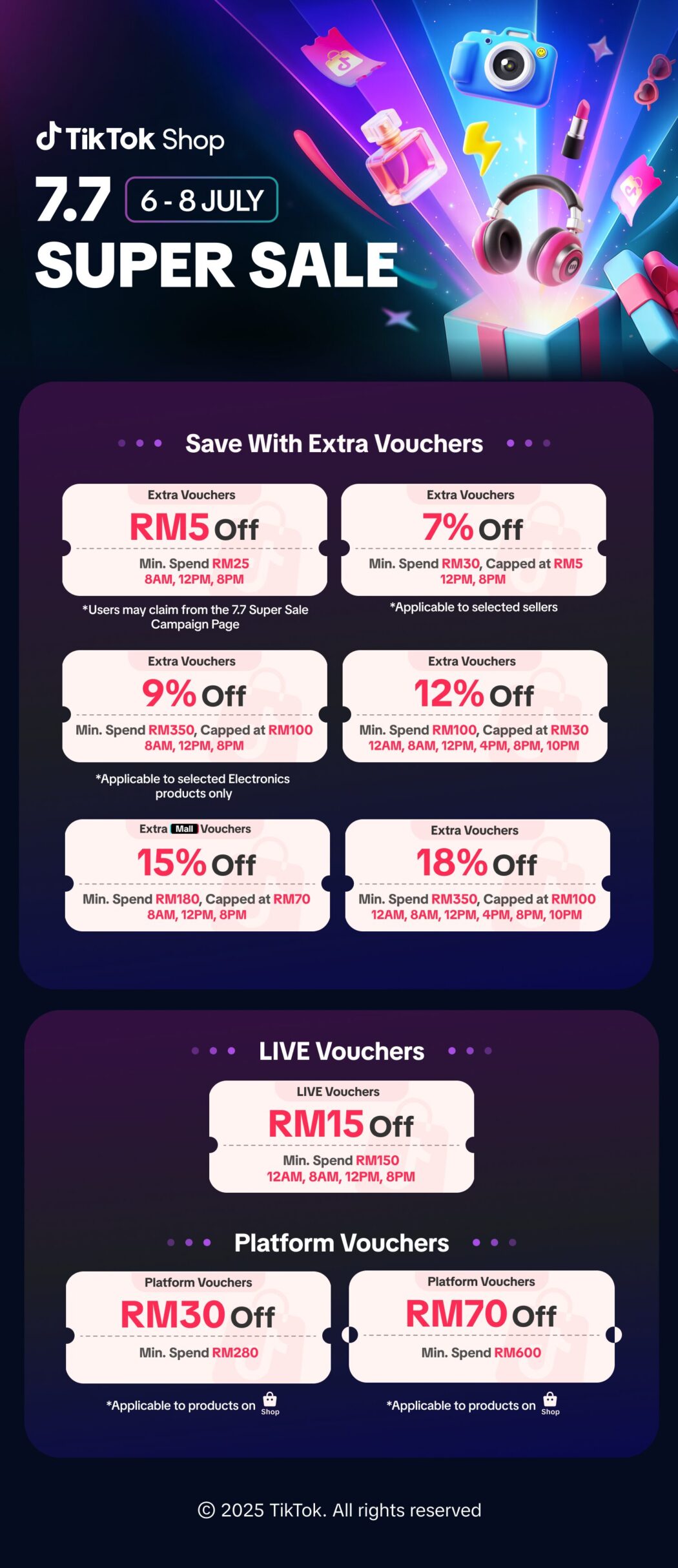 TikTok Shop 7.7 Super Sale Kembali Lagi Dengan Tawaran Harga Hangat Serendah RM10 Dan Baucar Sehingga RM100!