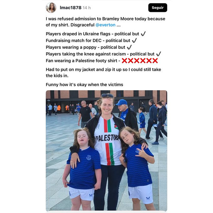 Penyokong Kelab EPL Ini Dihalang Masuk Stadium Ekoran Pakai Baju Palestine 3 EPL