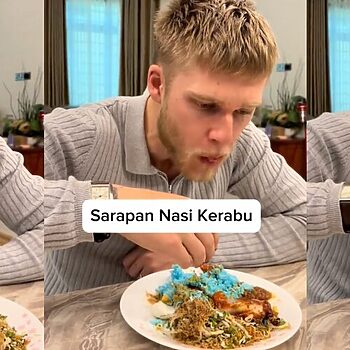 "Ini Pertama Kali Saya Makan, Saya Pasti Akan Merinduinya' - Ini Reaksi Mat Saleh Selepas Cuba Nasi Kerabu 3 nasi kerabu