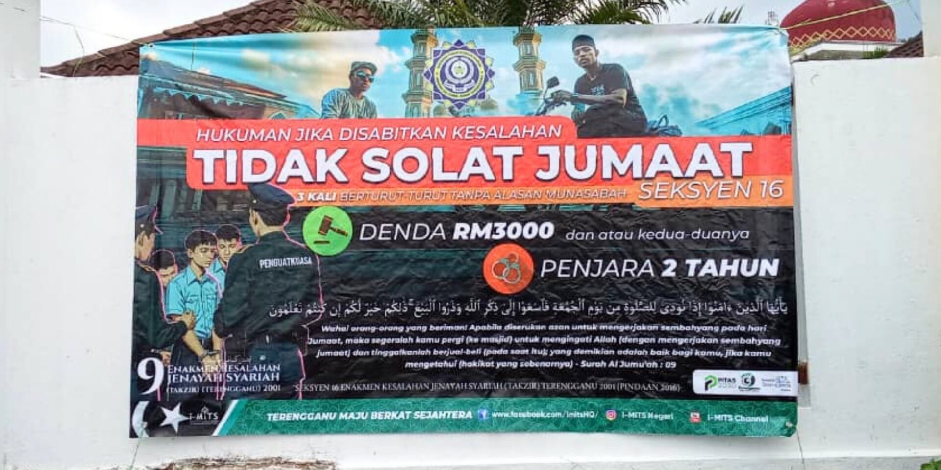 Ponteng Solat Jumaat Di Terengganu, Boleh Didenda RM3,000, Penjara 2 Tahun