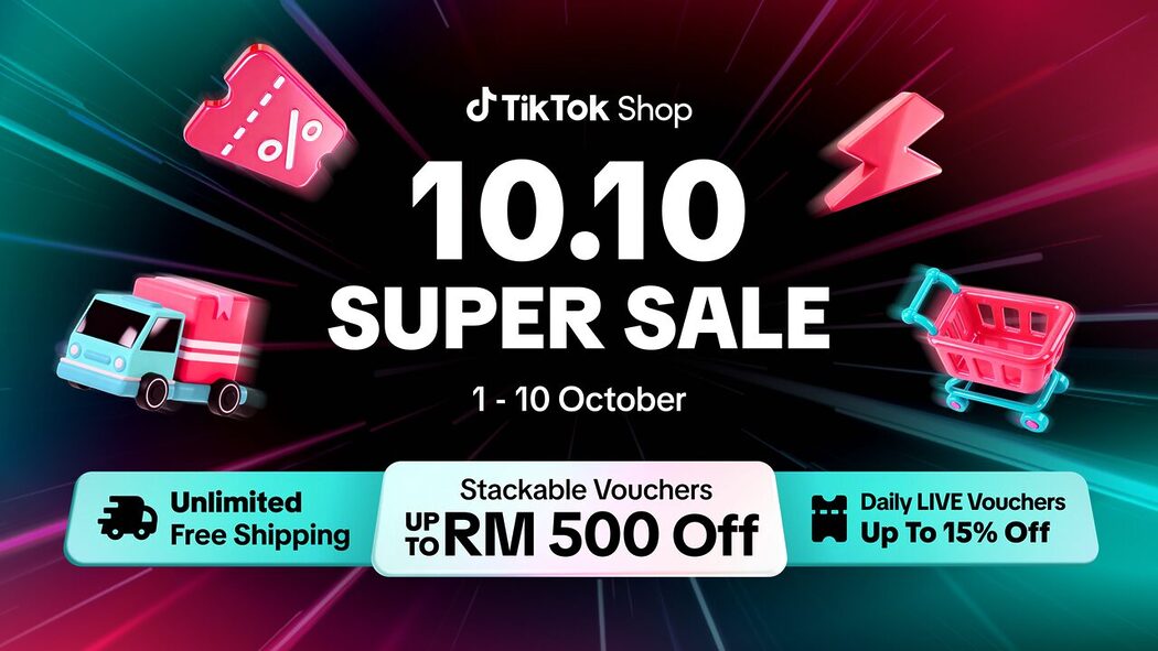 Stack Voucher, RM10 Deals & Livestream Gempak — TikTok Shop Super Sale 10.10 Kembali Dengan Tawaran Hebat!