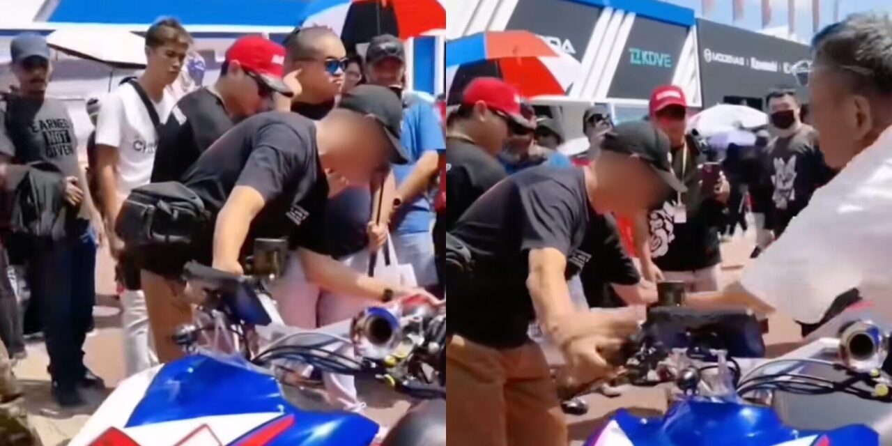 Selamba 'Rem' Motor Pameran Tanpa Izin, Pengunjung Ini Dapat Satu Pengajaran Hidup Memalukan