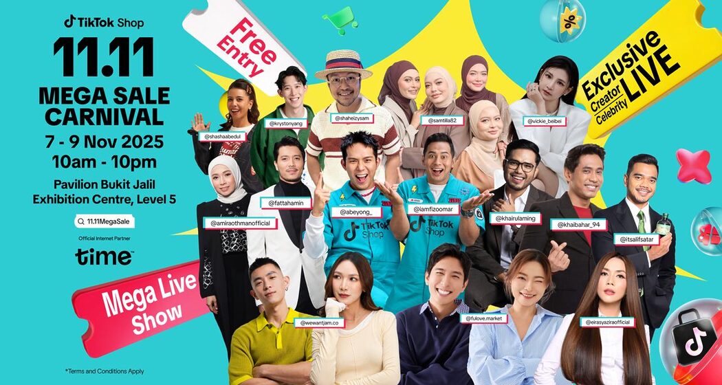 Meriah Habis! TikTok Shop 11.11 Mega Sale Carnival Kumpul Selebriti & Tawaran Hebat Di Satu Tempat