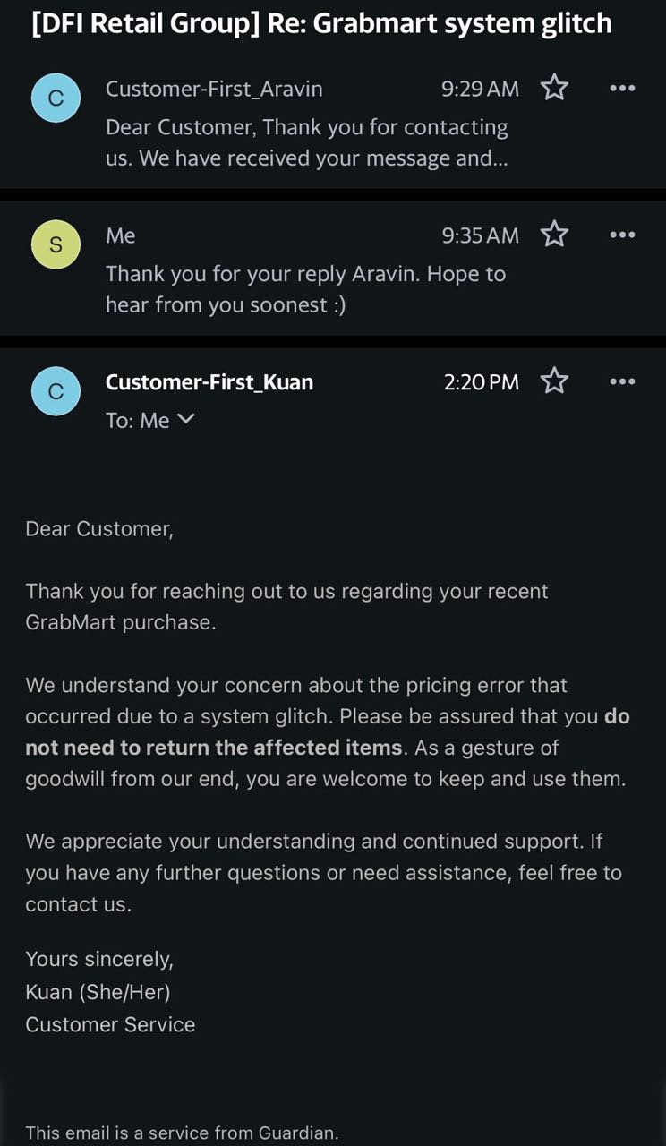 Guardian Dan Grab Sudah 'Halalkan' Pembeli Dapat Harga 'Glitch'