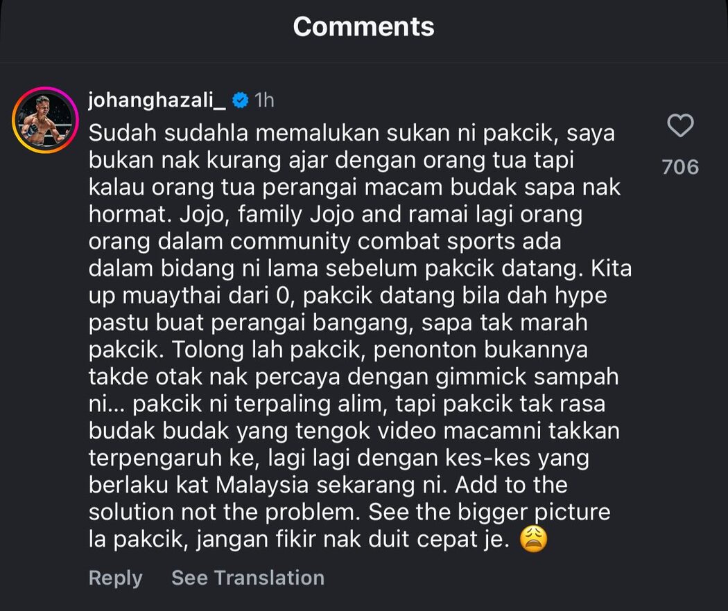 'Sudah-Sudahlah Memalukan Sukan Ni' - Jojo Ghazali Tegur Yusuf Azmi 2 'Sudah-Sudahlah Memalukan Sukan Ni' - Jojo Ghazali Tegur Yusuf Azmi