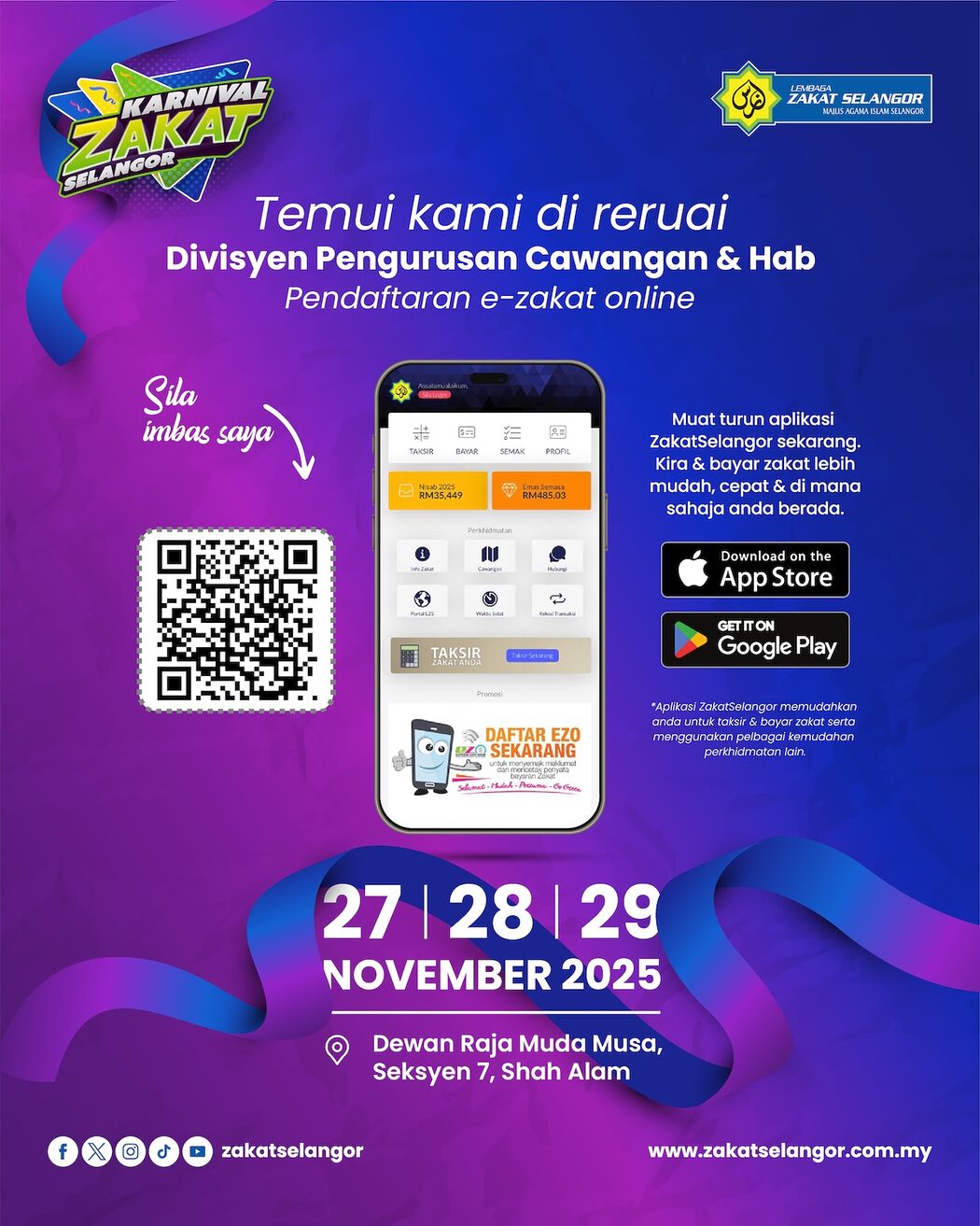 1,500 Peluang Kerja, Food Festival Dan Omar Hana, Semuanya Di Karnival Zakat Selangor 2025