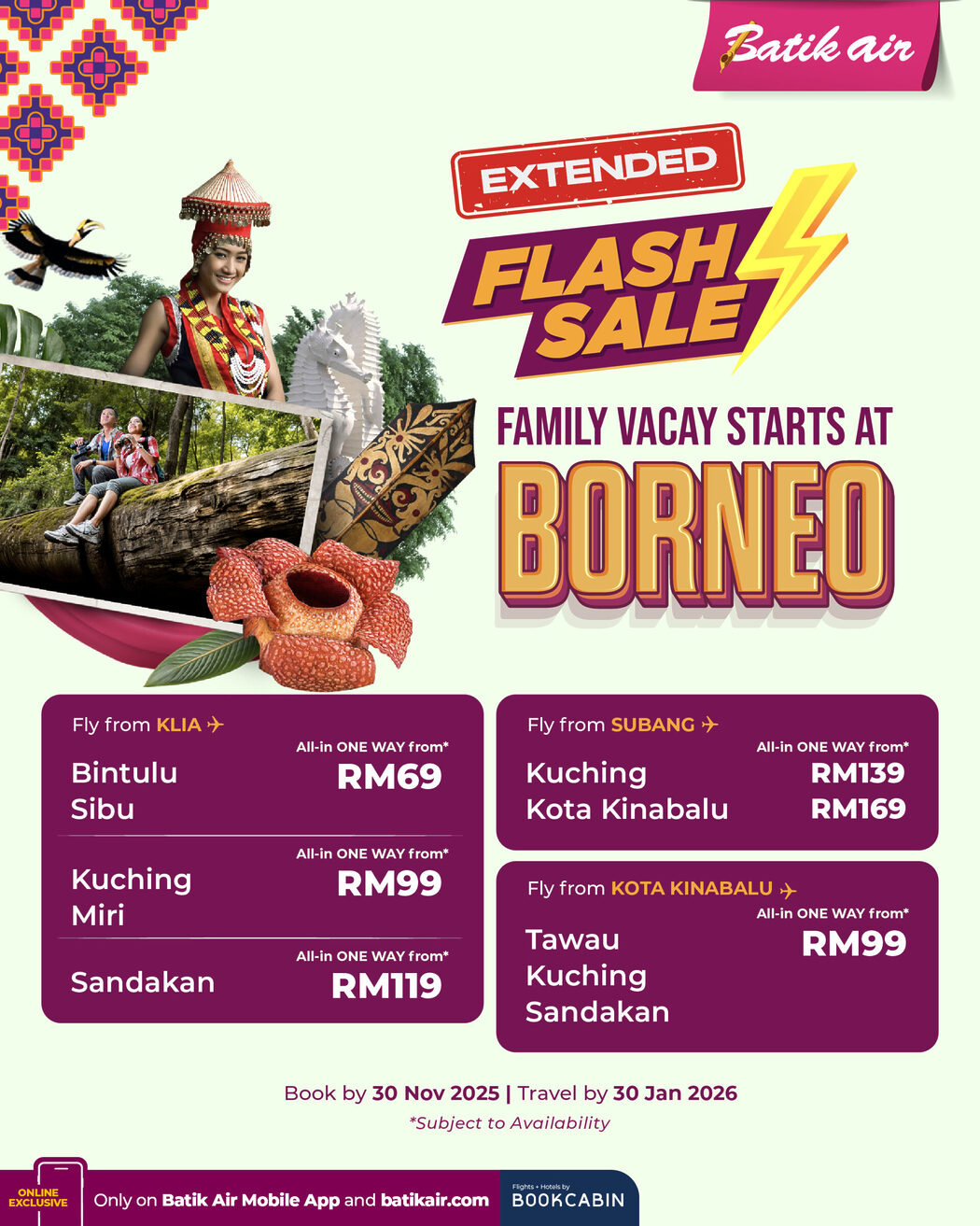Batik Air Lancar Laluan Terus Kota Kinabalu–Kuching & Sandakan