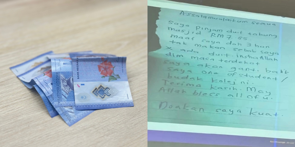 'Saya Pinjam Duit Masjid RM7.65, Maaf…3 Hari Tak Makan' - Pelajar Kolej