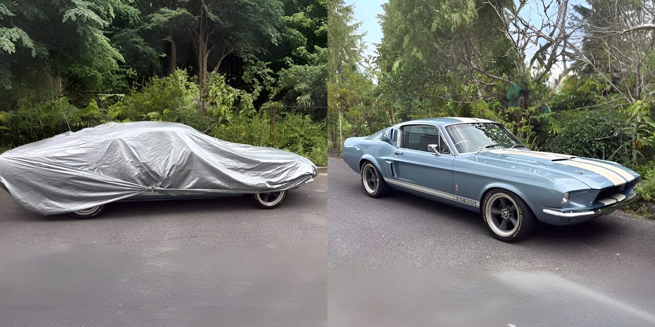 Siapa Sangka Di Sebalik Kanvas Kelabu, Tersorok Ford Mustang Klasik Bernilai Lebih RM2.37 Juta Di Sarawak