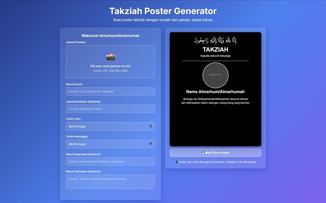 Lelaki Ini Bina Laman Web Mudahkan Buat 'Poster Takziah' Orang Yang Meninggal Dunia