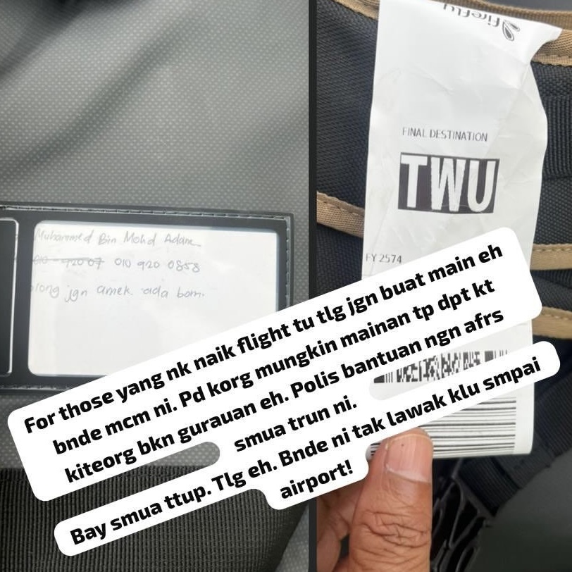 Nota ‘Ada Bom’ Didakwa Jadi Punca Operasi Tergendala Di KLIA 2 Nota ‘Ada Bom’ Didakwa Jadi Punca Operasi Tergendala Di KLIA