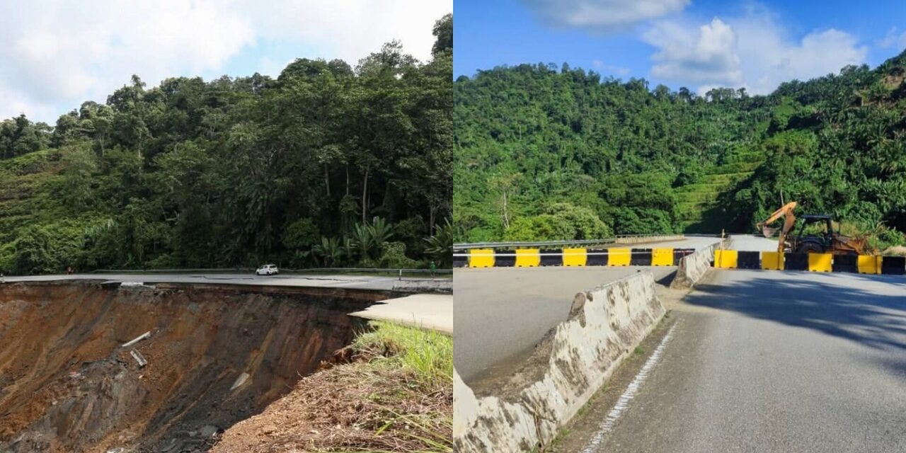 Jalan Pos Blau Diceroboh, JKR Buat Laporan Polis, Pasang Penghadang Konkrit