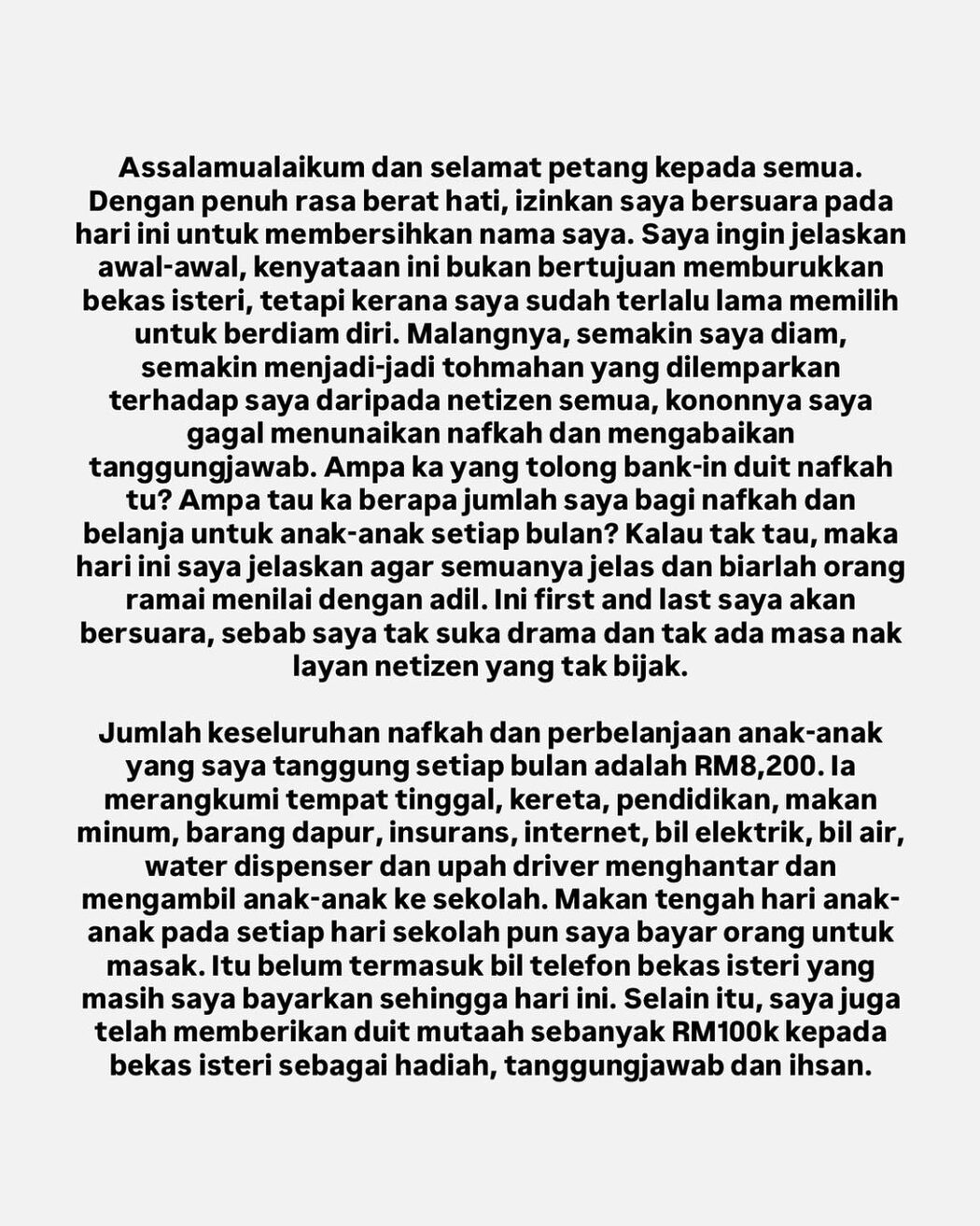 'Saya Tanggung Nafkah Anak RM8,200 Sebulan,' - Chazynash Tertekan Difitnah Bekas Isteri, Terpaksa Tarik Balik Pemberian Mutaah
