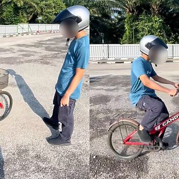 Jangan Malu Belajar Dari Kosong, Gelagat Calon Lesen Motor Belajar Naik Basikal Jadi Perhatian