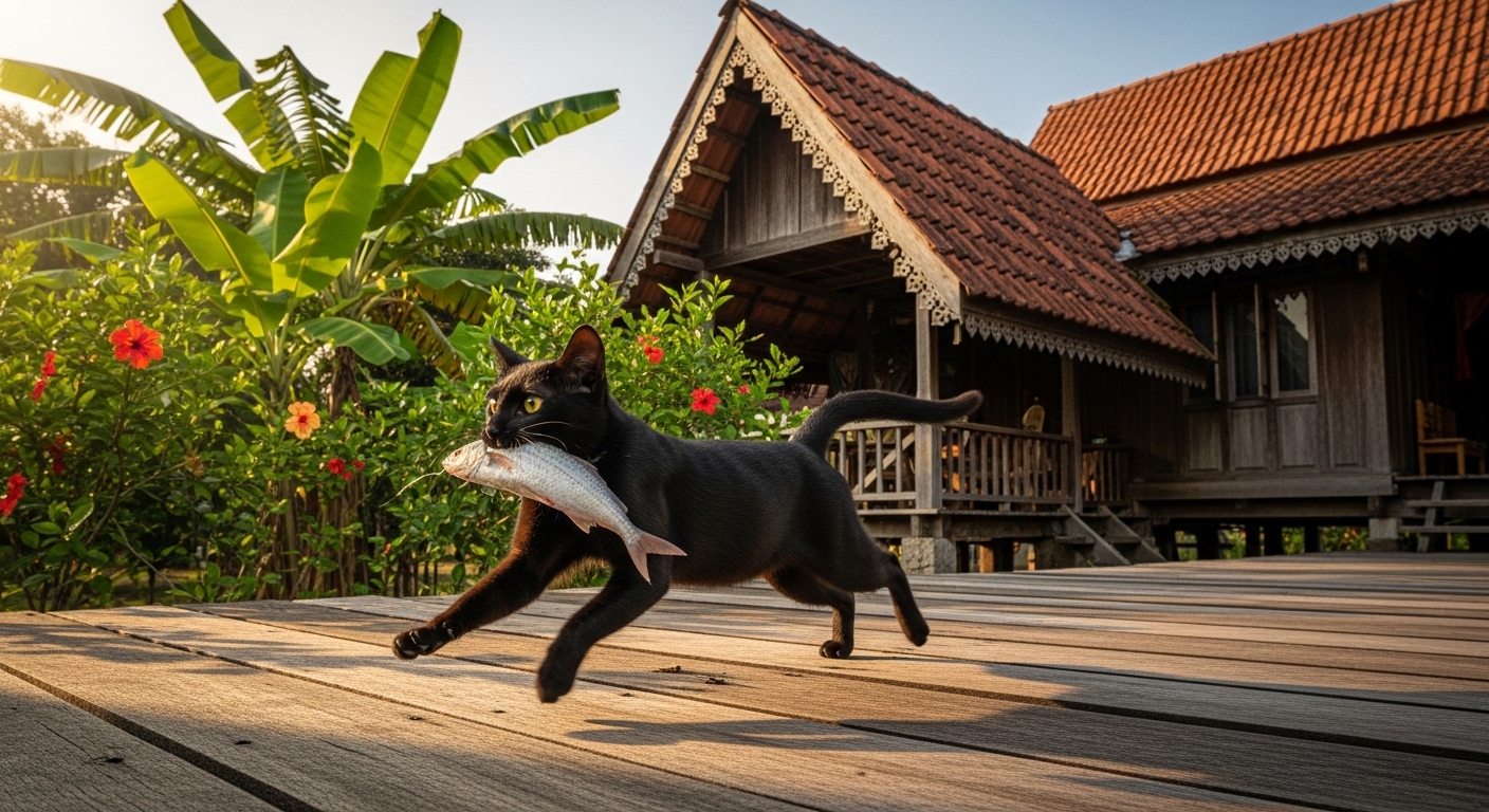 Kucing Curi Ikan Jadi Asbab 7 Beranak Selamat Daripada Kebakaran