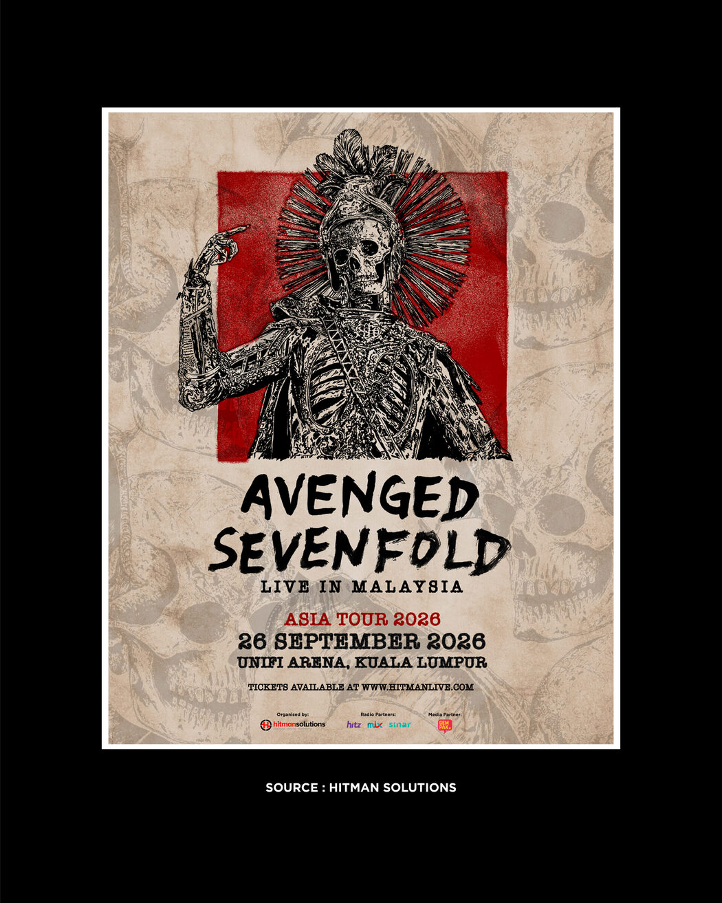 Penantian 11 Tahun Berakhir, Avenged Sevenfold Sah Kembali Ke Malaysia Untuk Jelajah Asia 2026