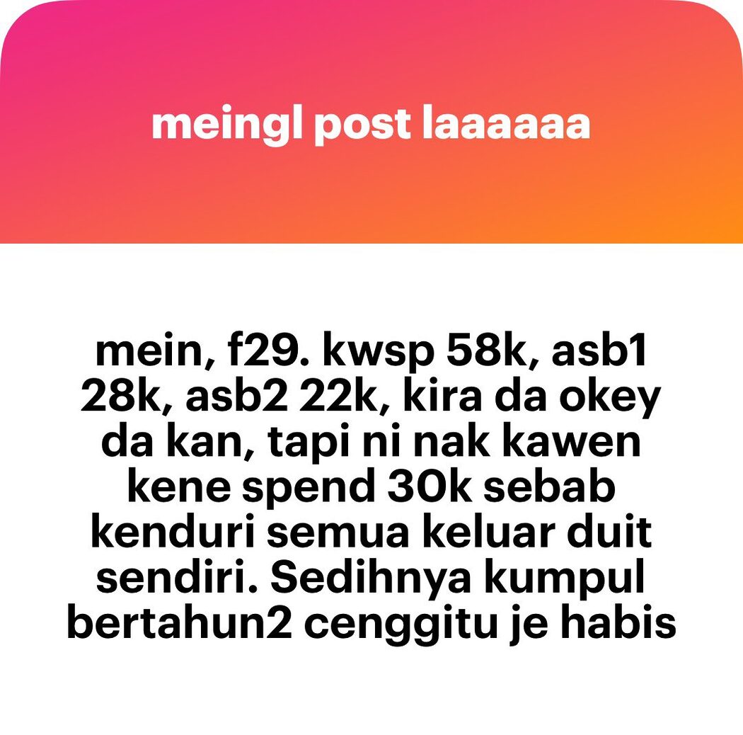 Wanita Keluh Habiskan Simpanan RM30,000 Buat Kenduri, Netizen Balas 'Baru Tahu Rasa Jadi Lelaki'